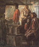 Antoine Le Nain Blacksmith at his forge oil painting
